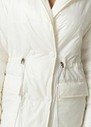 Куртка з плащової тканини молоко3 фото
