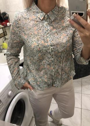 Блузка рубашка, цветы , caroll, франция оригинал