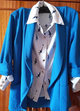 Комплект офисный блуза, жакет размер наш 42-44