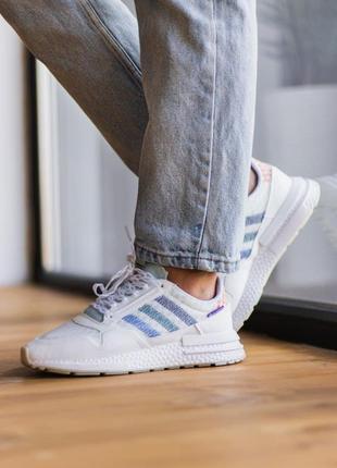 Женские кроссовки adidas zx 500 rm white  ⁇  smb10 фото