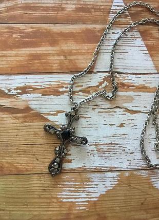 Цепь с подвеской кулон цвет серебро