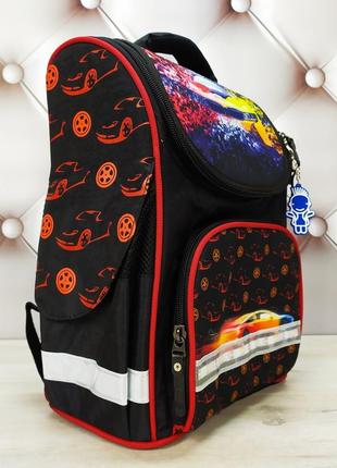 Рюкзак школьный каркасный для мальчика с фонариками черный с ярким рисунком рисунком bagland 12 л.5 фото