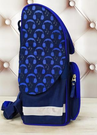 Рюкзак школьный каркасный для мальчика с фонариками синий с абстрактным рисунком bagland 12 л.6 фото