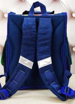 Рюкзак школьный каркасный для мальчика с фонариками синий с абстрактным рисунком bagland 12 л.3 фото