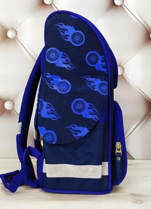 Рюкзак школьный каркасный для мальчика с фонариками bagland, синего цвета, 12 л.2 фото