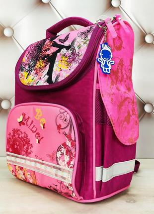 Рюкзак школьный каркасный для девочки bagland, малинового цвета, 12 л.3 фото