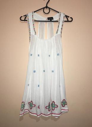 Платье туника topshop с вышивкой embroidered tunic dress1 фото