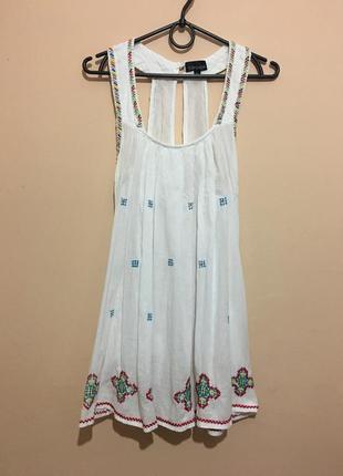 Платье туника topshop с вышивкой embroidered tunic dress2 фото