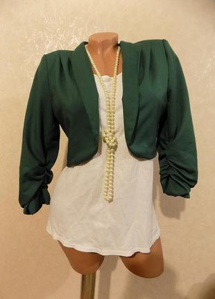 Пиджак-болеро зеленый фирменный размер 462 фото