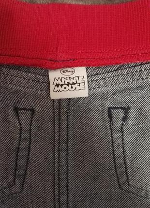 Юбка джинсовая мини для девочки 12-18 мес,рост 86см от disney minnie mouse3 фото
