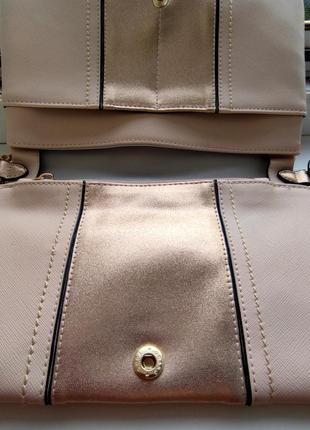 Стильная женская сумочка клатч под золото river island beige3 фото