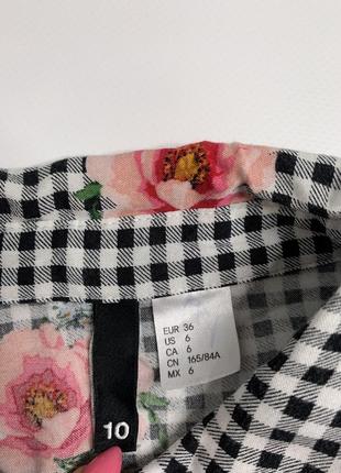 Клетчатая рубашка с цветами от h&m3 фото