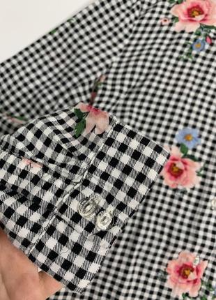 Клетчатая рубашка с цветами от h&m2 фото