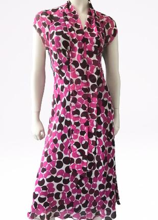 Довга шовкова сукня (100%) з красивим яскравим принтом бренду linea, італія1 фото