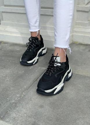 Шикарні жіночі кросівки black ash чорні9 фото