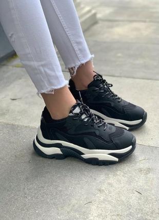 Шикарні жіночі кросівки black ash чорні8 фото
