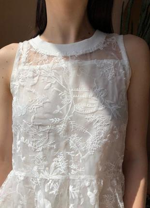 Платье в бельевом стиле в прошву новое белого цвета3 фото