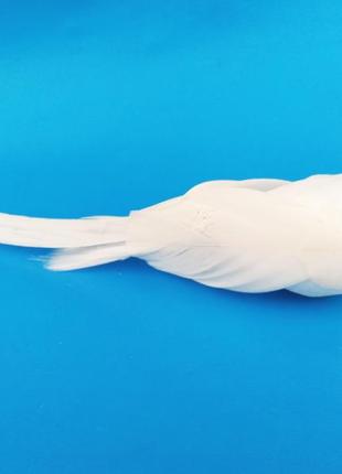 Декоративный свадебный голубь из перьев 15 см