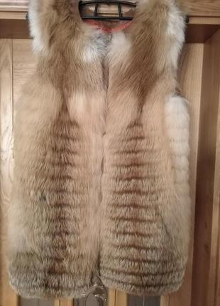 Супер жилетка меховая лиса nata furs