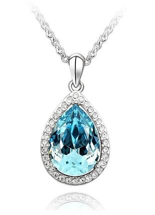 🏵️красивая ювелирная подвеска на цепи кристалл, новая! арт.6935