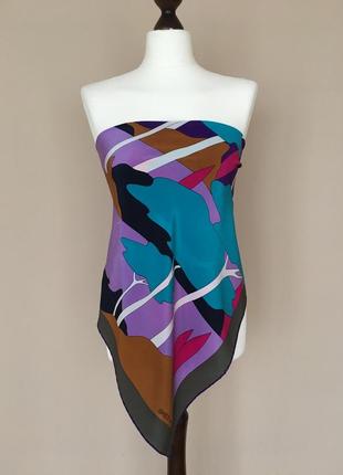 Дизайнерский уникальный шелковый платок шарф мадам gres paris оригинал 100% шелк4 фото