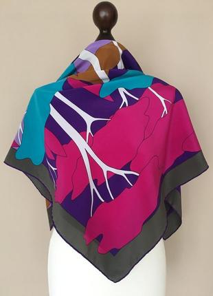Дизайнерский уникальный шелковый платок шарф мадам gres paris оригинал 100% шелк6 фото