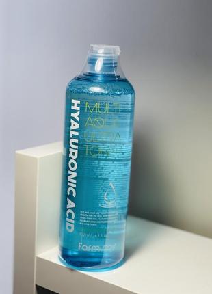 Тонер з гіалуронової кислотою farmstay hyaluronic acid aqua multi ultra toner