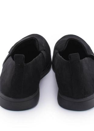 Стильні чорні замшеві туфлі, балетки лофери низький хід без каблука4 фото