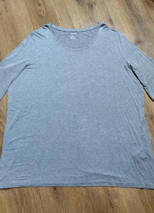 Батал! нежнейшая вискозная футболка - туника светло-серого цвета esmara, р. 2хl/52-54, замеры на фото