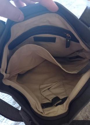 Шкіряна сумка-шопер з накладними кишенями4 фото