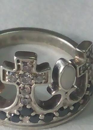 Кольцо  корона серебро 925 пробы3 фото