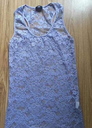 Майка лiтня з гіпюру бузкова , made in france