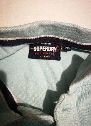 Чоловіче блакитне бірюзове поло superdry3 фото