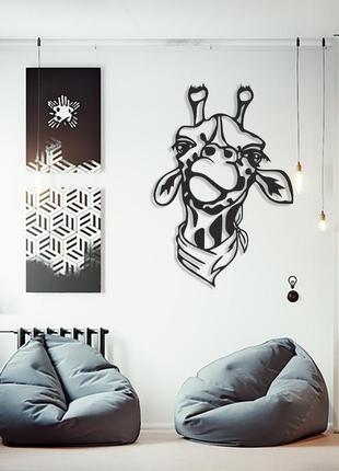 "жираф на стилі", дерев'янне панно ,мотивирующая картина, картина на стену, декор на стену1 фото