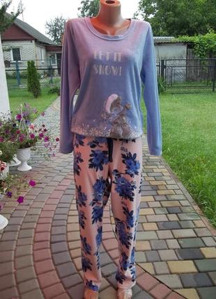 ( 46 / 48 р ) george флисовая пижама домашний теплый костюм женский б/у