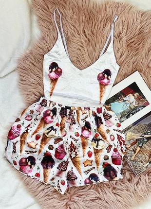 Піжама шовк армані, морозиво ріжок