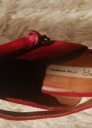 Tosca blu оригінал червоні замшеві босоніжки3 фото