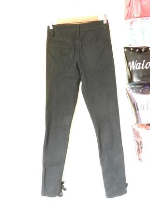 ✅ классные эксклюзивные джинсы шнурованые лентами из атласа2 фото