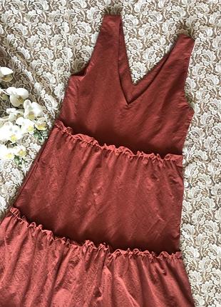 Теракотове ярусну плаття primark.2 фото