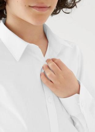 Хлопковая рубашка для мальчика slim fit marks&spencer белая біла5 фото