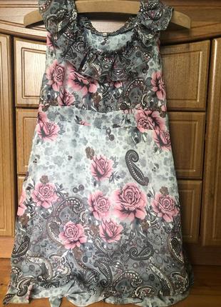Стильне літнє плаття з шифону на підкладці