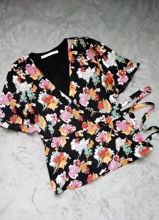 Блуза на запах цветочный принт2 фото
