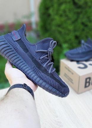 Жіночі кросівки adidas yeezy boost 350 black шнурки ref,кросівки адідас ізі буст 350 чорні рефле