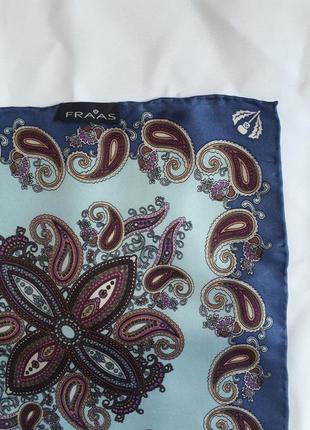 Шелковый шейный платок fraas шов роуль( 51 см на 51 см)4 фото