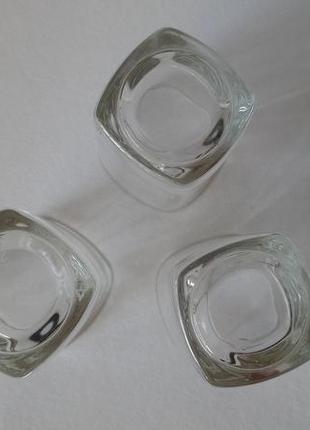 Набір - три скляних чарки/стопки з декором2 фото
