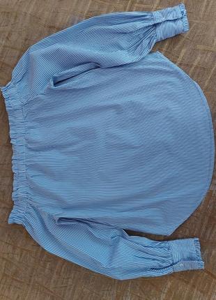Блакитна сорочка, рубашка asos з відкритими плечима2 фото
