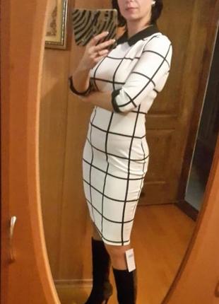 Платье миди,  модный принт 2