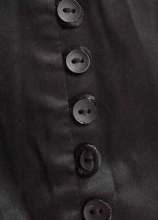 Чёрная атласная юбка-карандаш4 фото