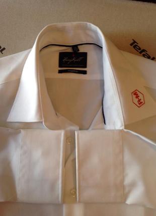 Натуральная, белая, немецкая  рубашка с вышивкой, р. 48-505 фото