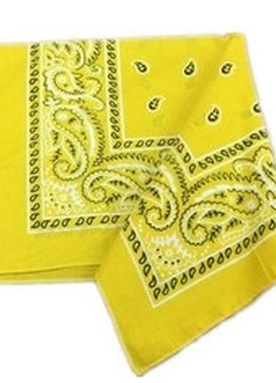 Желтая бандана твилли платок хлопок2 фото